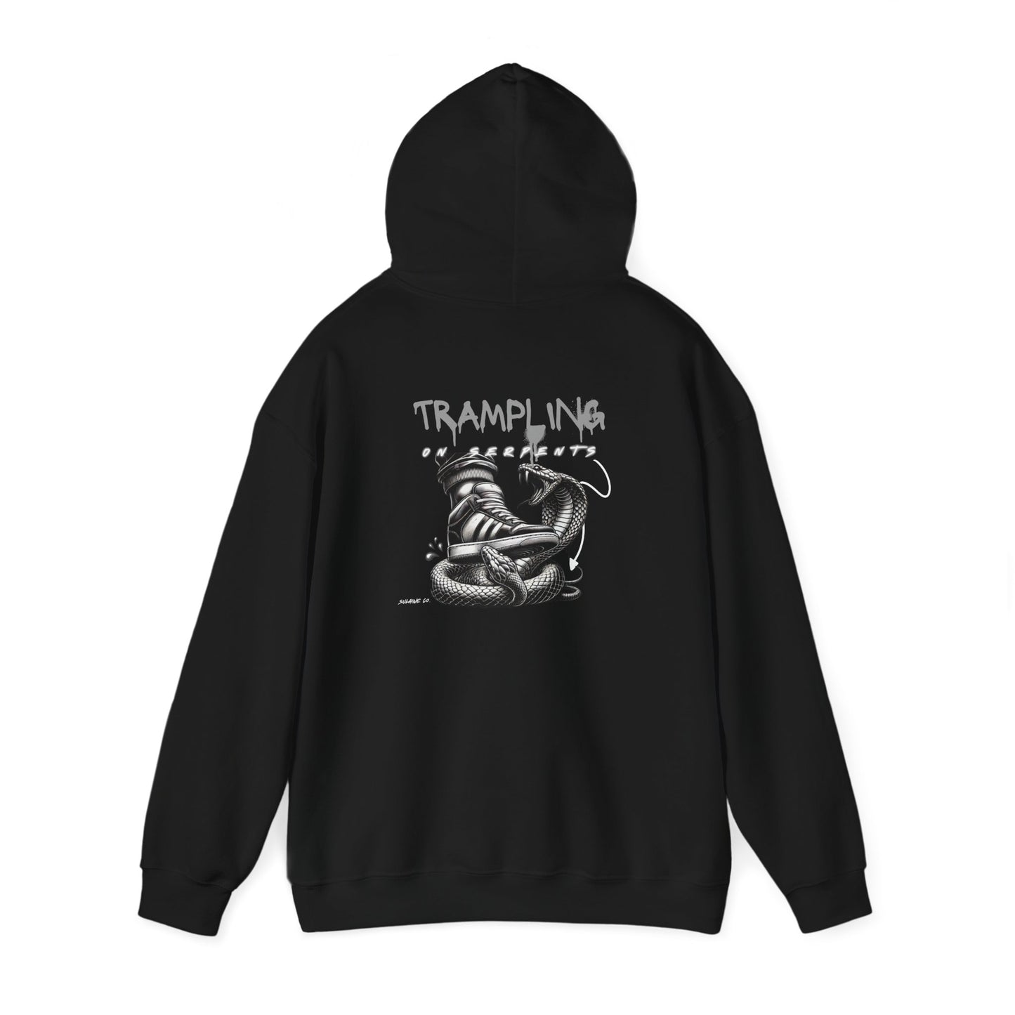 Grey & White “Trampling on Serpents” hoodie