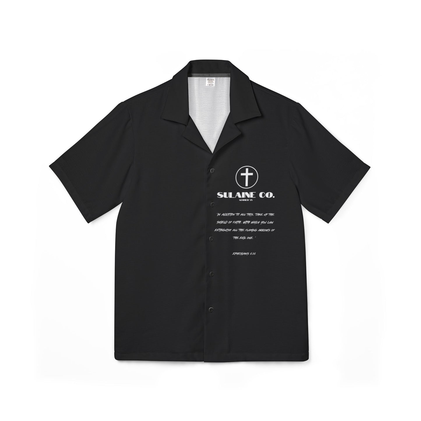 Black Ephesians 6:16 Button-Up
