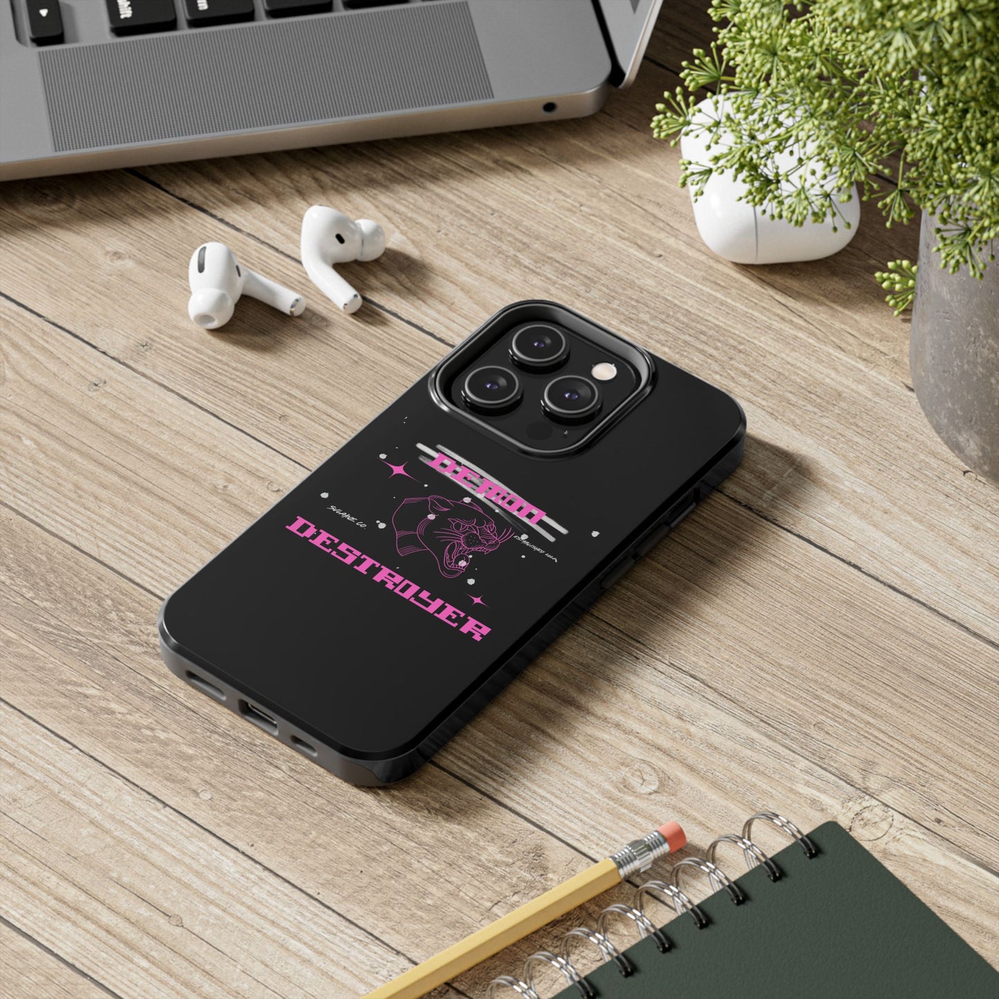 Pink and White “Demon Destroyer” phone case