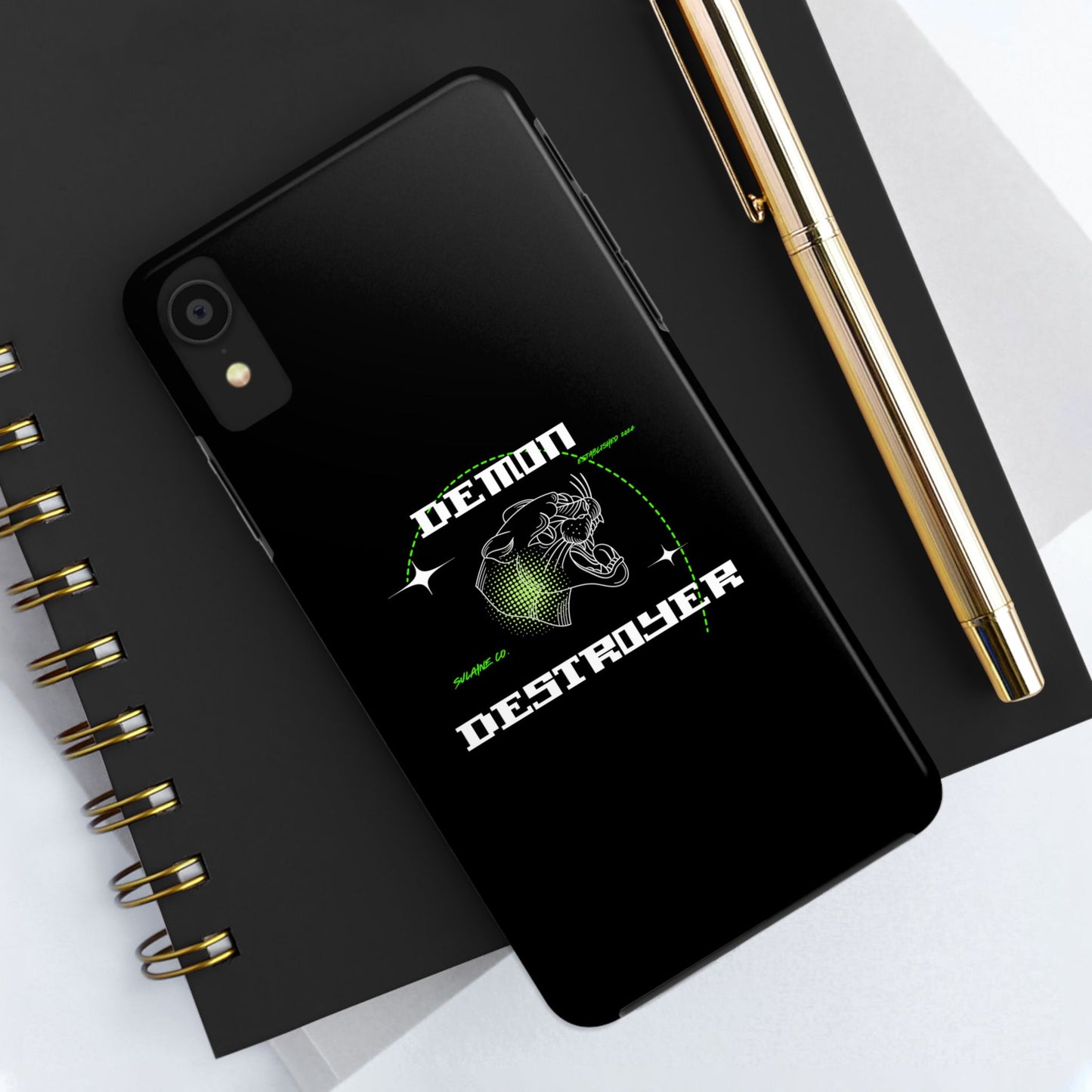 Green & White “Demon Destroyer” phone case