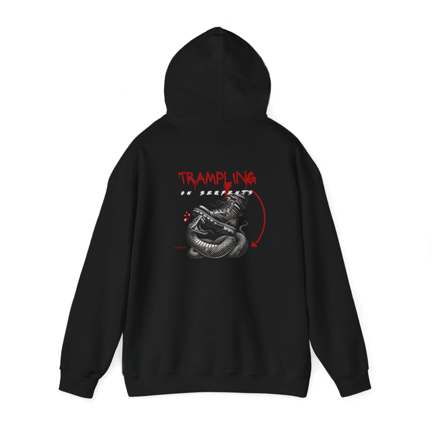 Red & White “Trampling on Serpents” hoodie