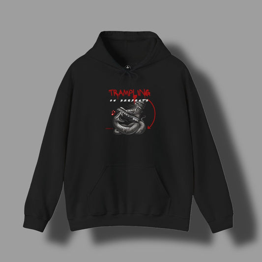 Red & White “Trampling on Serpents” hoodie