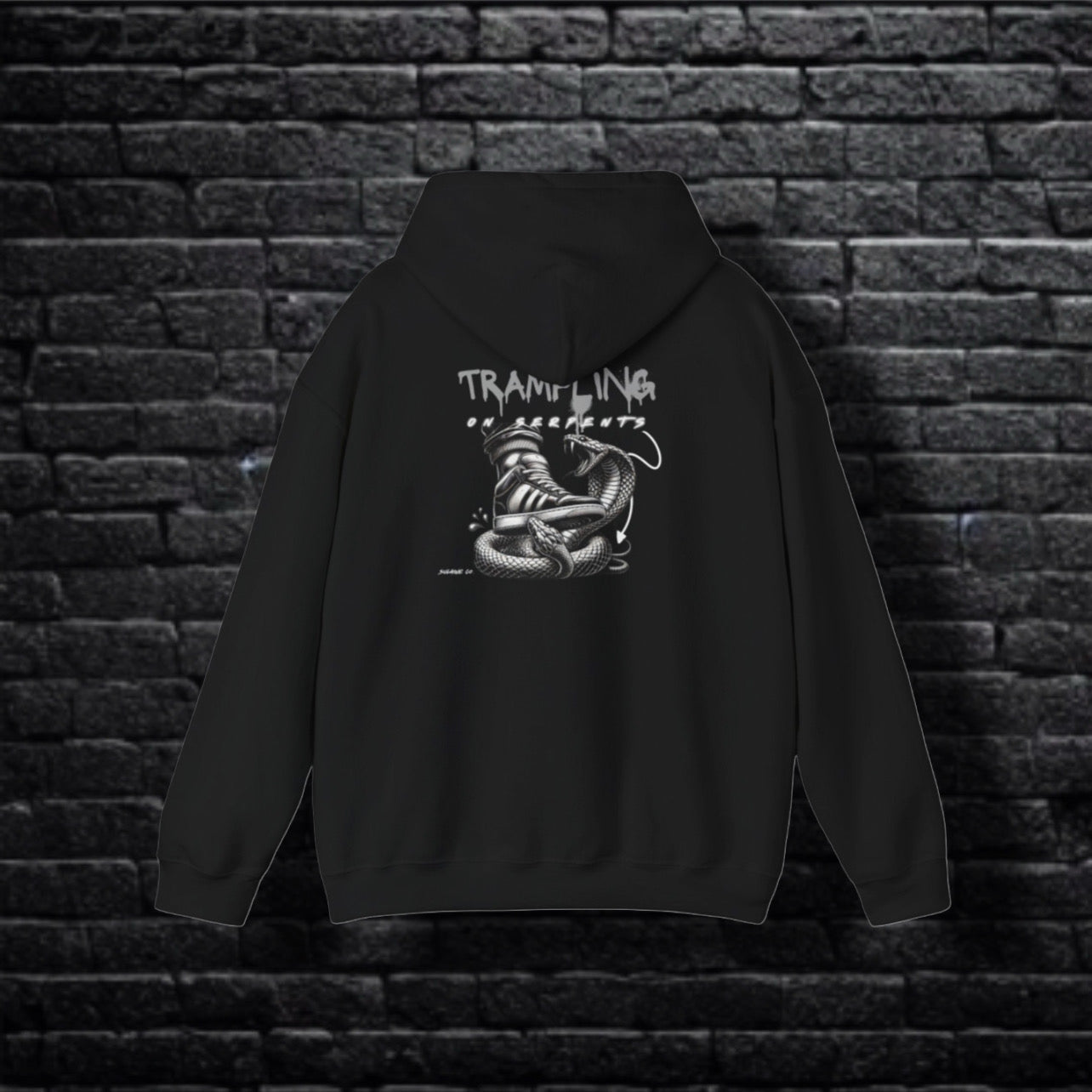 Grey & White “Trampling on Serpents” hoodie